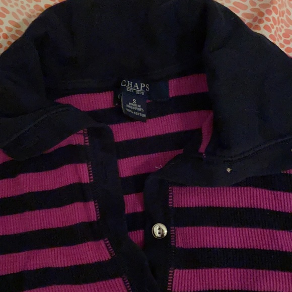 Y2k ribbed stripe Henley - Picture 2 of 3
